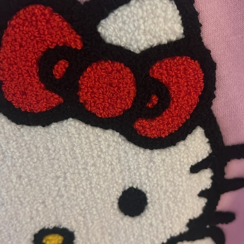 Helly Kitty Pink Crew Neck Sweatshirt with Terry cloth embroidery Small - Picture 4 of 5